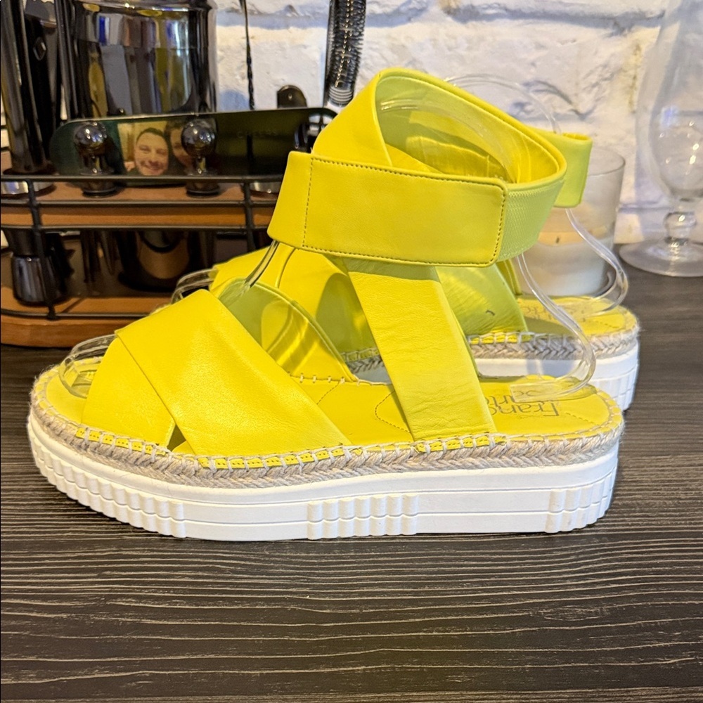 Franco Sarto Yellow Women's Platform Sandals - Picture 2 of 6